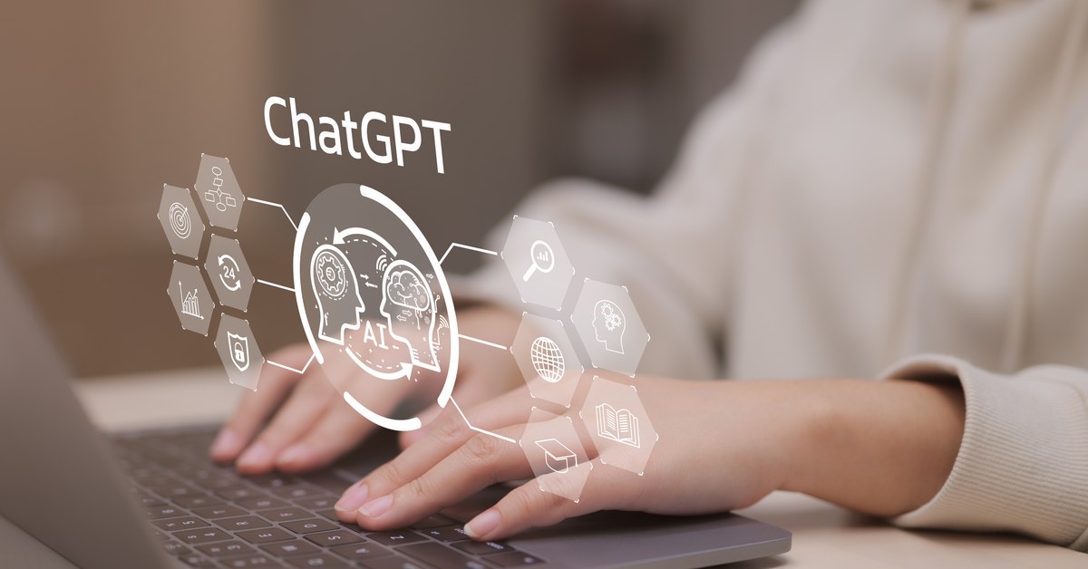 ノートパソコンでChatGPTを使う様子